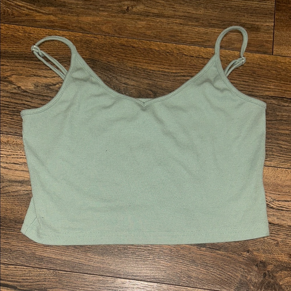 SHEIN Light Green Ribbed Tank Top